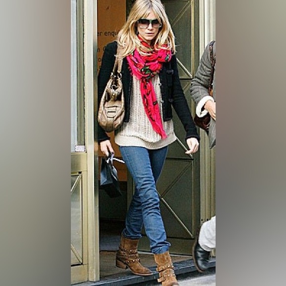 Sienna Miller Russell and Bromley stud boots Ankle Boots Booties
